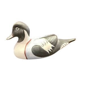 Sigma Vintage Porcelain Goldeneye Drake W/ Wooden Stand Collectible